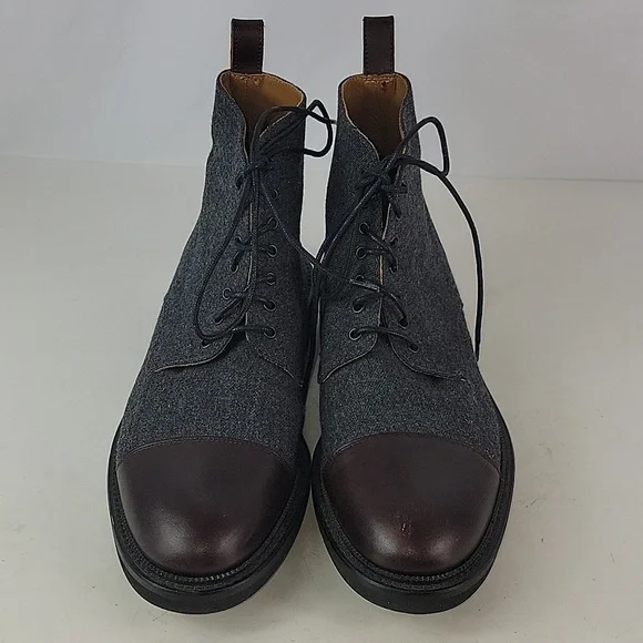 TAFT The Jack Cap Toe Boot In Grey/Oxblood Wool/Leather Men's - Picture 9 of 16